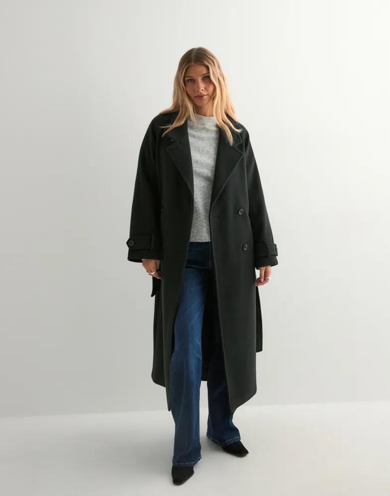 ELVA | Trenchcoat Damen – Klassischer Mantel mit Bindegürtel