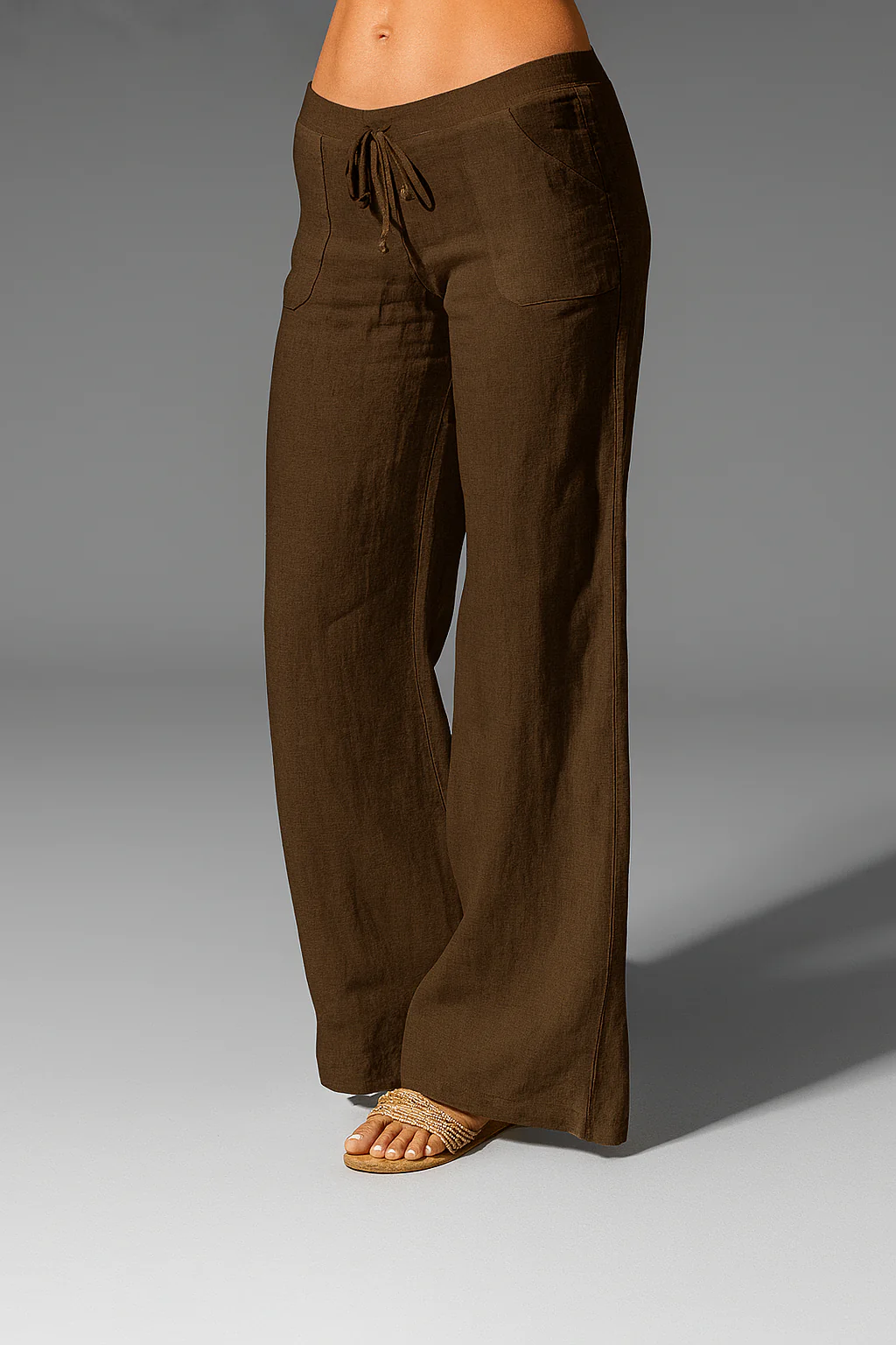 ELVA | Leinenhose Damen – Weite Sommerhose mit Kordelzug