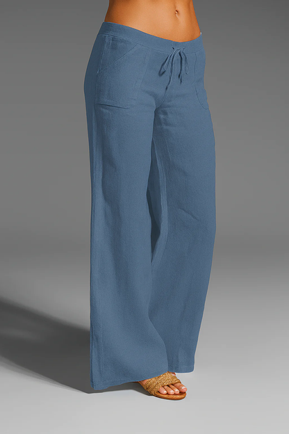 ELVA | Leinenhose Damen – Weite Sommerhose mit Kordelzug