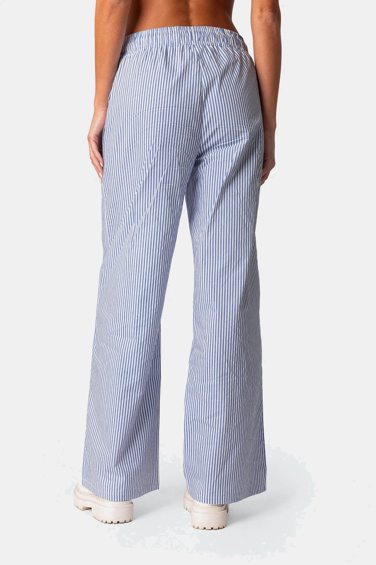 ELVA | Pinstripe Hose Damen – Weite Sommerhose mit Bindekordel
