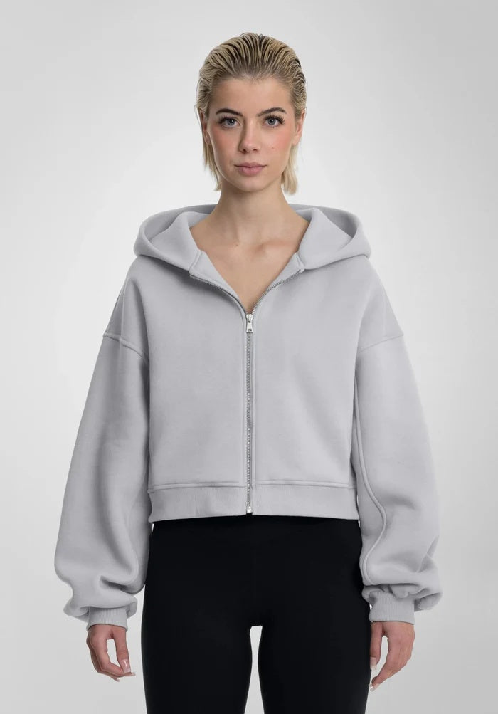 ELVA | Zip Hoodie Cropped – Damen Kapuzenjacke mit Reißverschluss